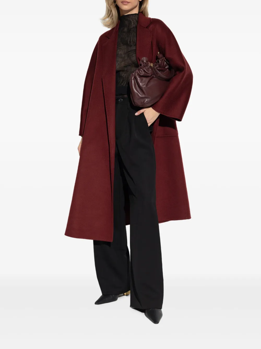 Max Mara Ludmilla jas met ceintuur Rood