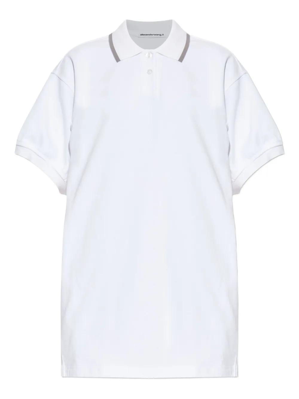 Alexander Wang vestido midi con cuello de playera tipo polo | blanco | Image 1