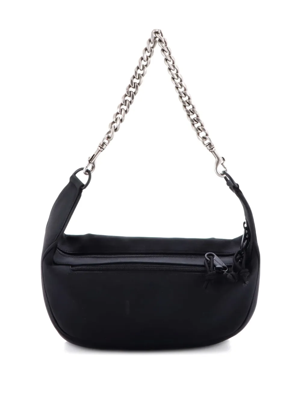 Pre-owned Balenciaga Raver Chain Canvas Shoulder Bag In Black
