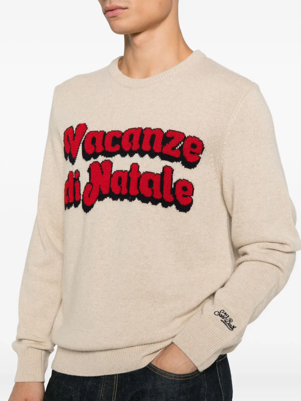 MC2 Saint Barth Trui met ronde hals Beige