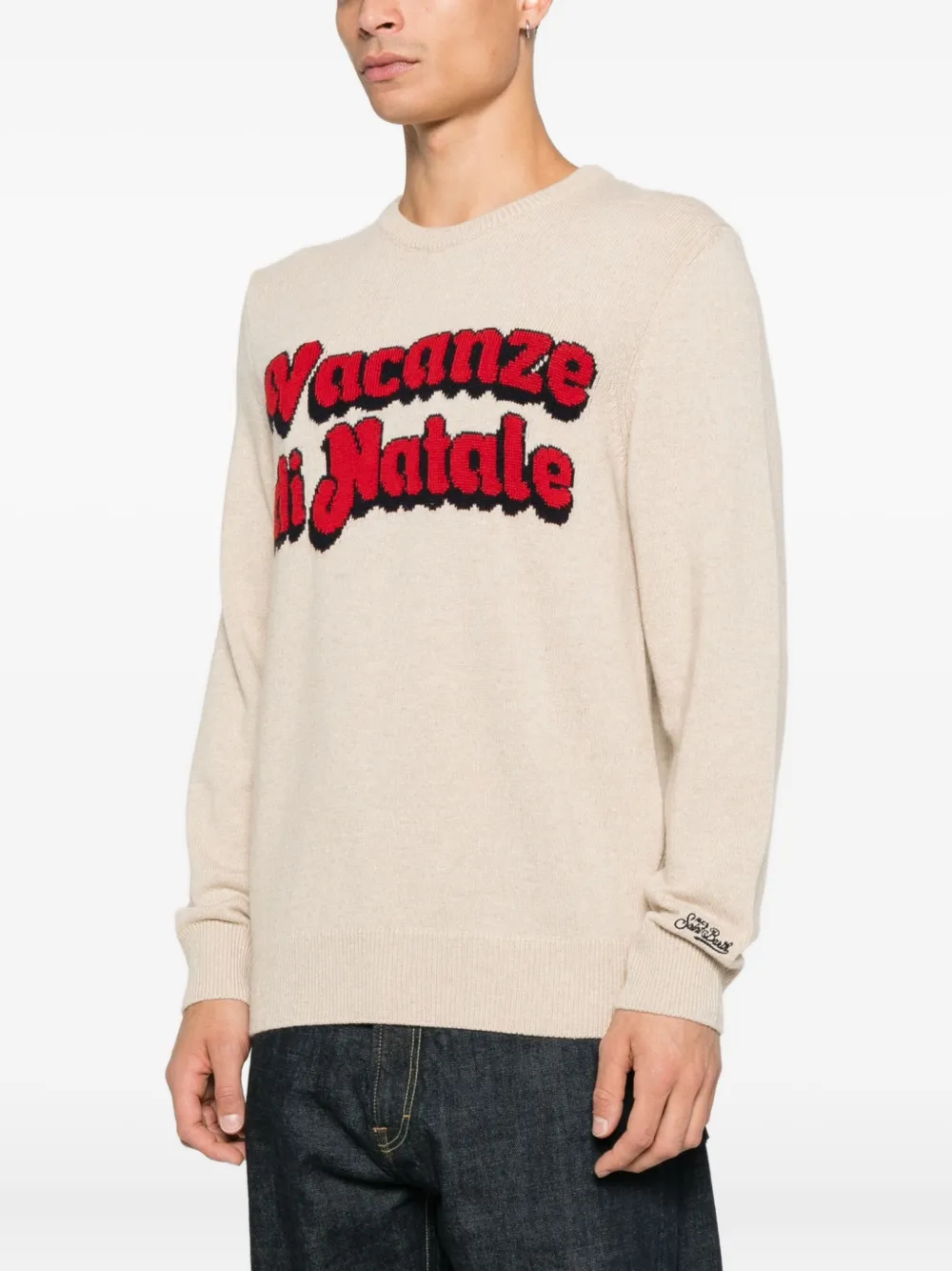 MC2 Saint Barth Trui met ronde hals Beige