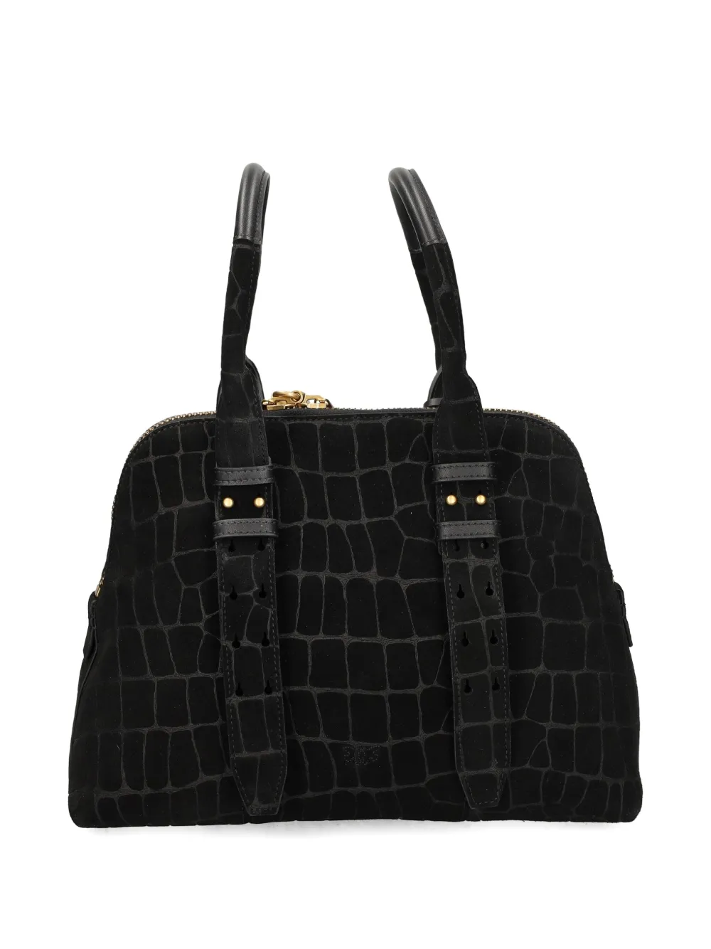 PINKO Shopper met hangslot en krokodillen-effect - Zwart