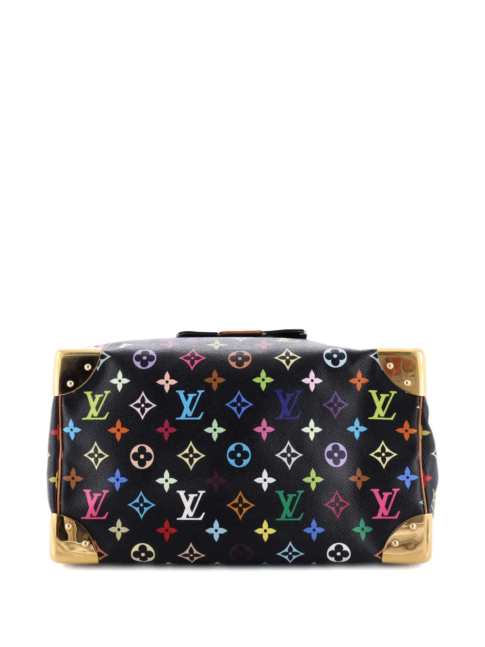Pre-owned Louis Vuitton Speedy Handbag Monogram Multicolor 30 Satchel In Black