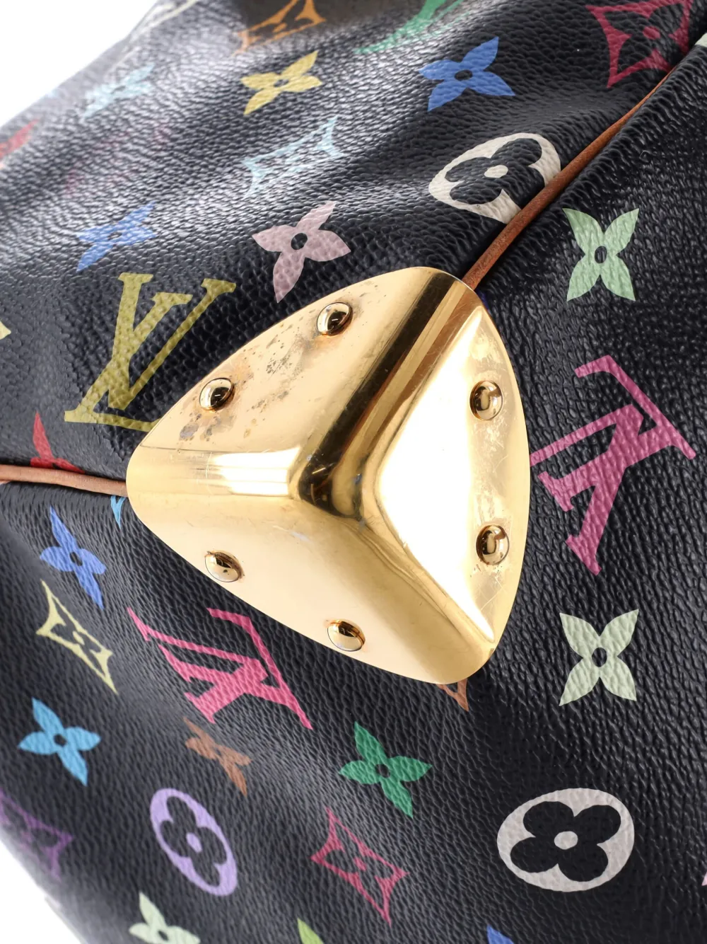 Pre-owned Louis Vuitton Speedy Handbag Monogram Multicolor 30 Satchel In Black