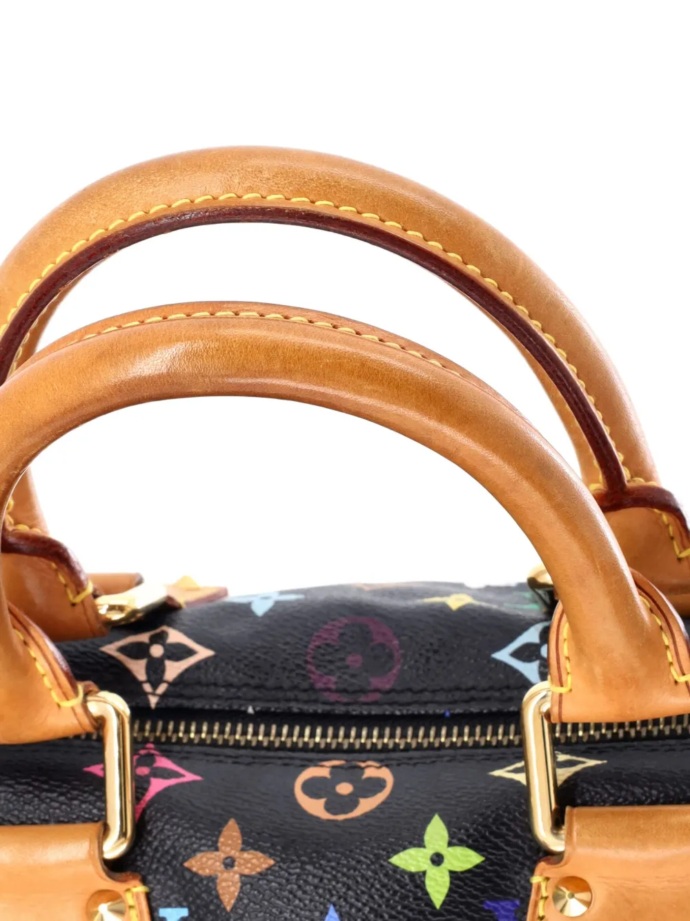 Pre-owned Louis Vuitton Speedy Handbag Monogram Multicolor 30 Satchel In Black