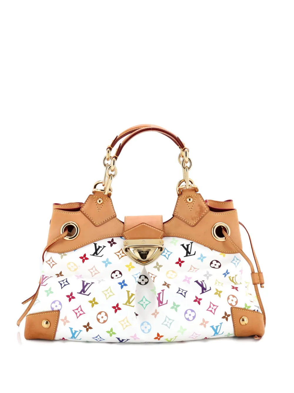 Pre-owned Louis Vuitton Ursula Handbag Monogram Multicolor Satchel In White