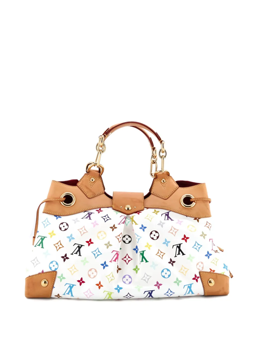 Pre-owned Louis Vuitton Ursula Handbag Monogram Multicolor Satchel In White