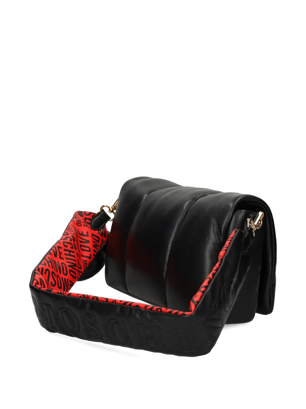 Love Moschino Padded Heart-charm Shoulder Bag In Black
