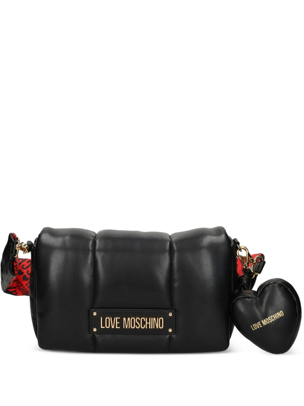 Love Moschino Padded Heart-charm Shoulder Bag In Black