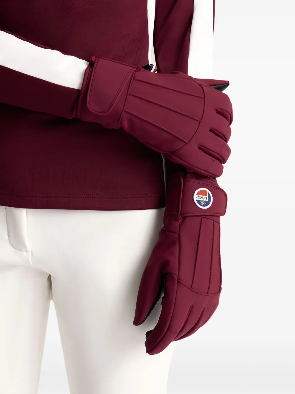 Fusalp Leren gletsjer handschoenen Rood