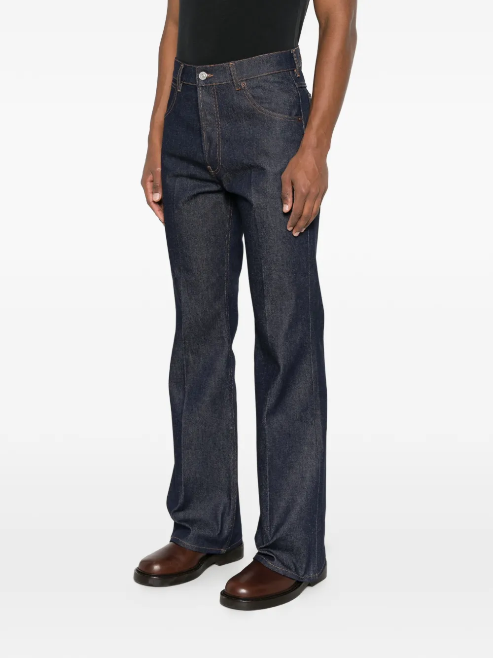 Husbands Wollen denim met stiksel Blauw