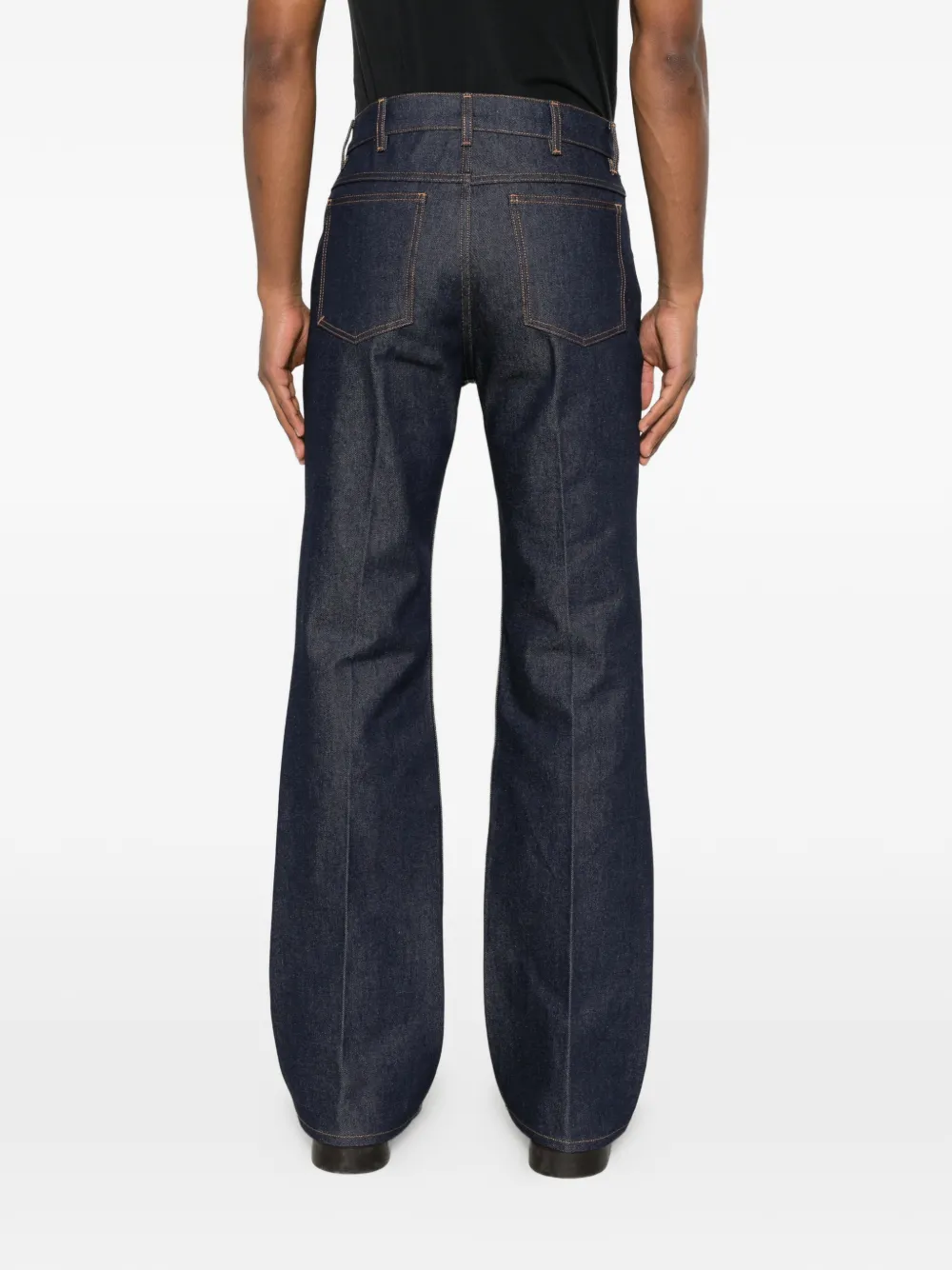 Husbands Wollen denim met stiksel Blauw