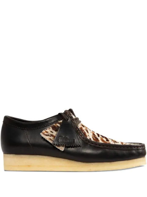 Clarks animal-print lace-up shoes
