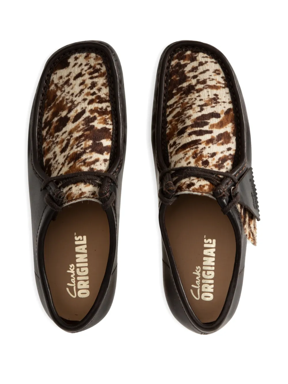 Clarks Animal-print Lace-up Shoes In Brown