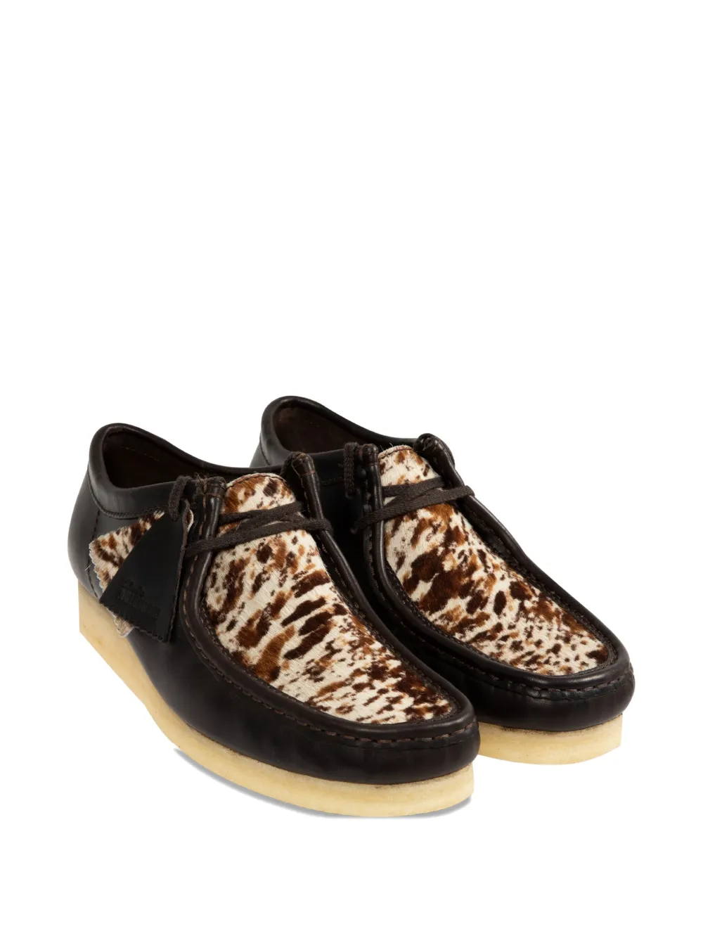 Clarks Animal-print Lace-up Shoes In Brown