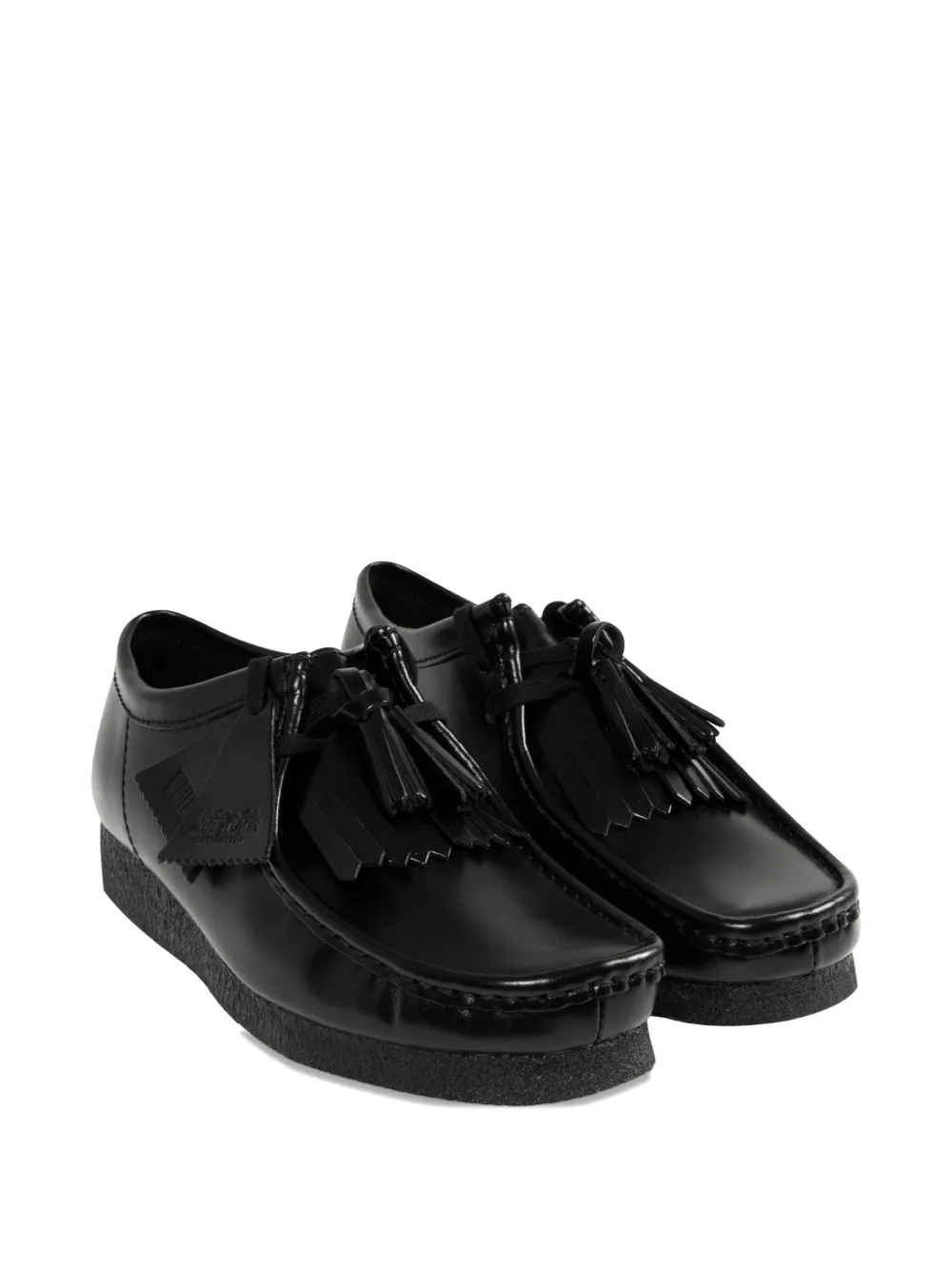 Clarks Tassel Leather Lace-up Shoes In Black