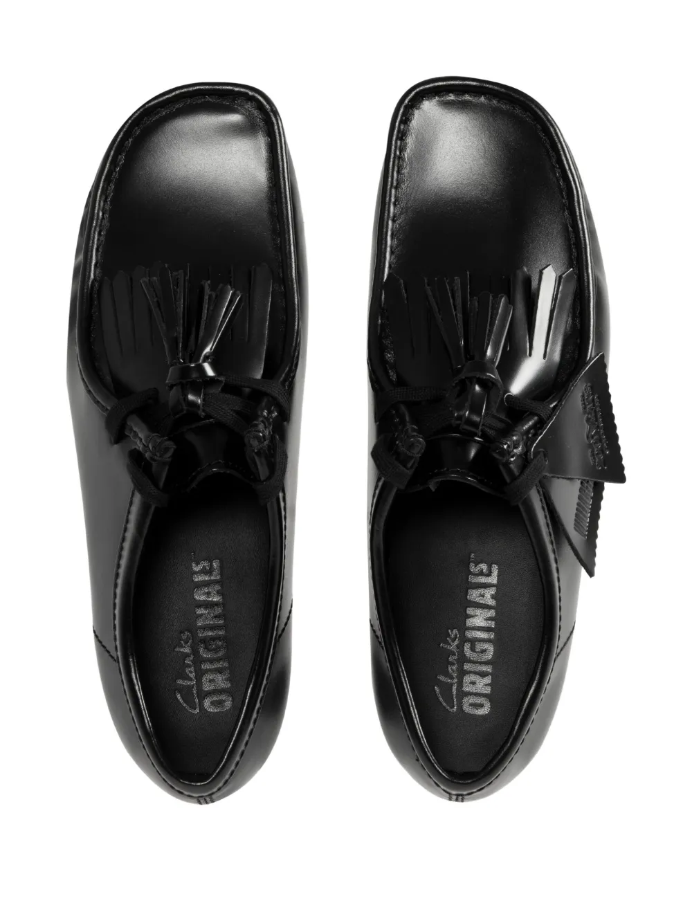 Clarks Tassel Leather Lace-up Shoes In Black