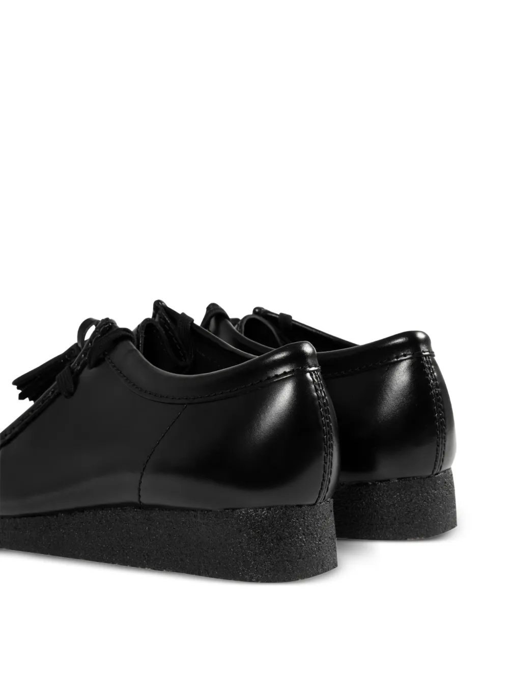 Clarks Tassel Leather Lace-up Shoes In Black