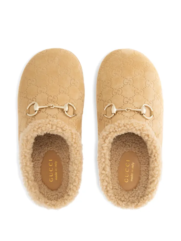 Gucci New Sol Suede Mules | Neutrals | FARFETCH