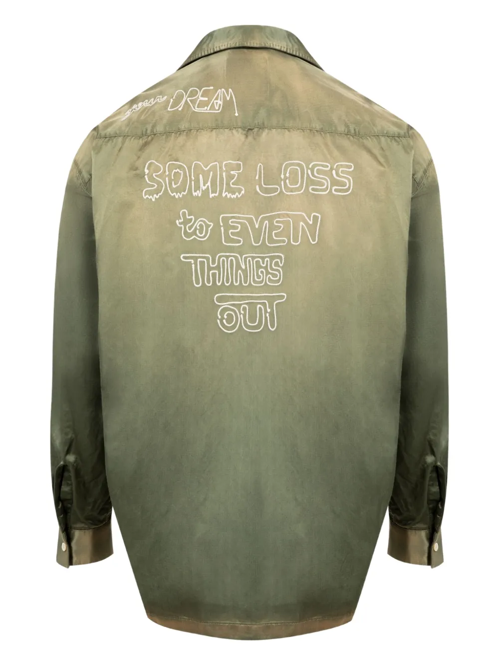 Maison MIHARA YASUHIRO Faded overhemd met satijn-effect en lange mouwen - Groen