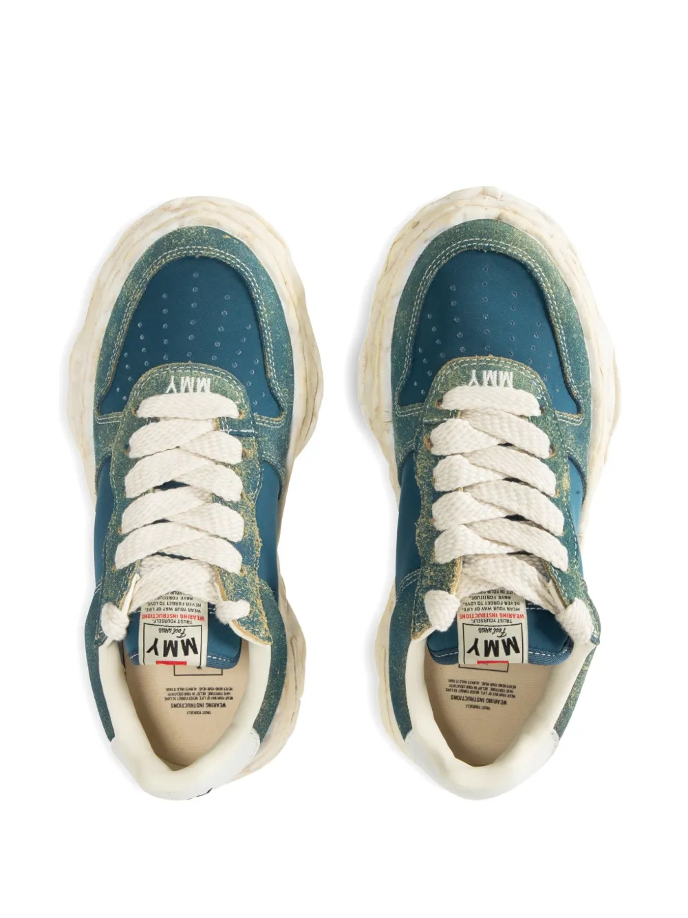 Maison MIHARA YASUHIRO Wayne sneakers met gerafeld effect Blauw