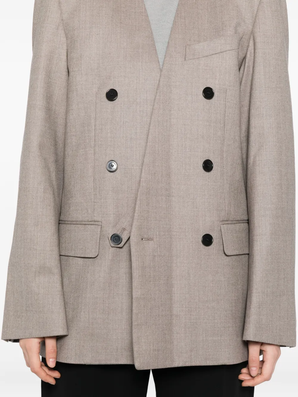 Alainpaul Double-breasted Blazer In Neutral