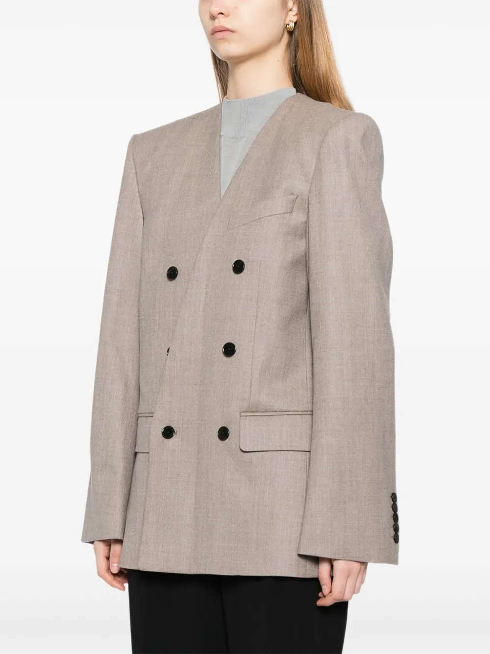 ALAINPAUL Blazer met dubbele rij knopen Beige