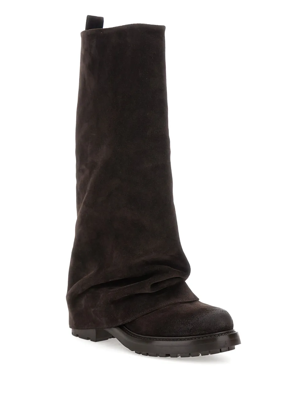 Strategia Shoes Kayla Multilayer Rounded Toe Boot In Brown
