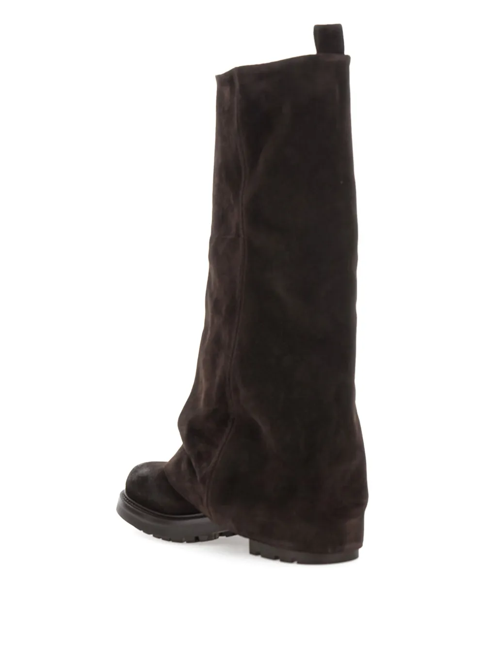 Strategia Shoes Kayla Multilayer Rounded Toe Boot In Brown