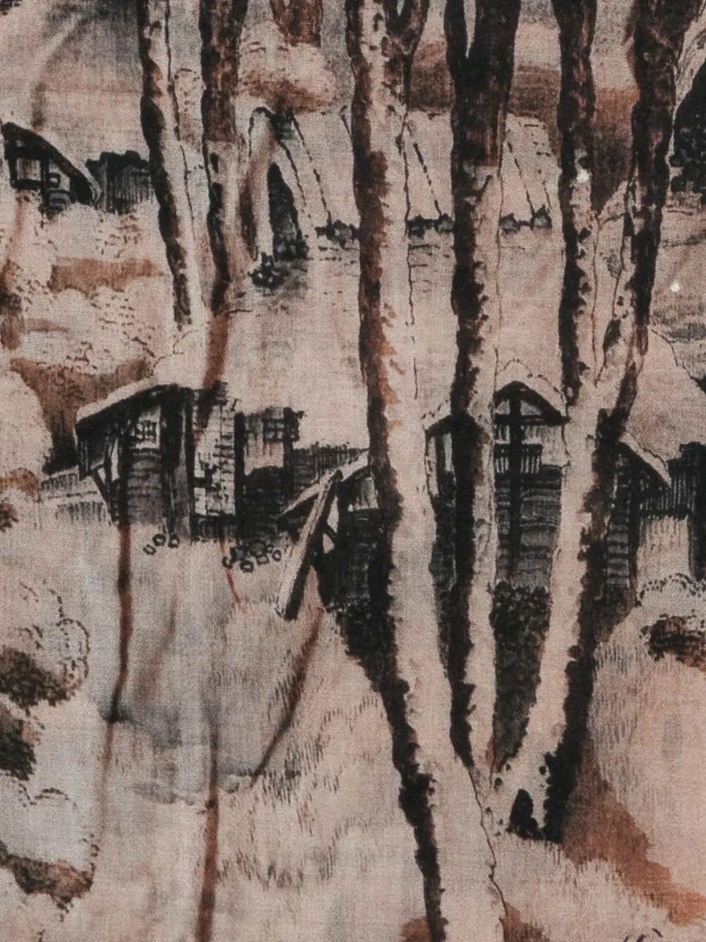 Pierre-Louis Mascia EUCLIDES sjaal met franje en patroon - Bruin