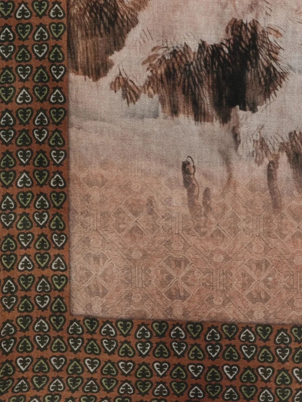 Pierre-Louis Mascia EUCLIDES sjaal met franje en patroon Bruin