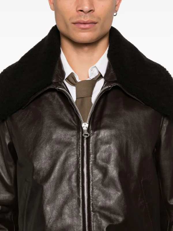 OUR LEGACY ファーカラーボンバージャケット | ブラウン | FARFETCH JP