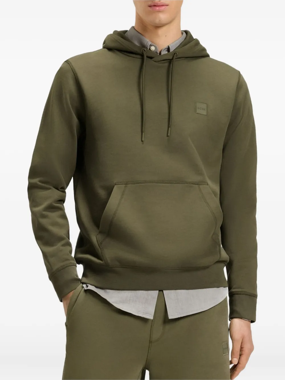 BOSS hoodie con parche del logo | verde | Image 1