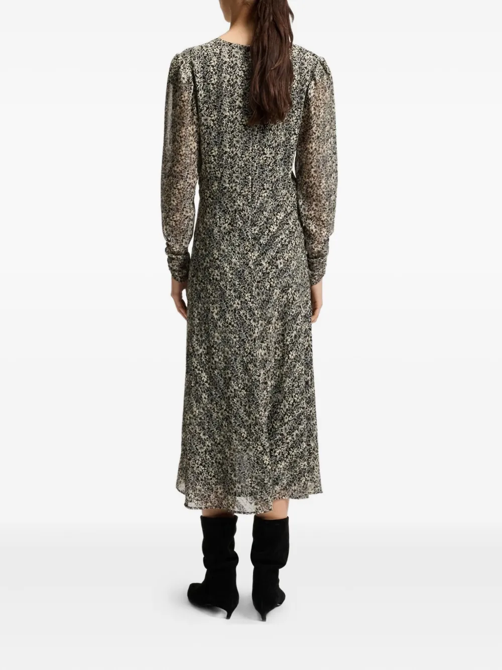 BOSS Midi-jurk met bloemenprint - Grijs