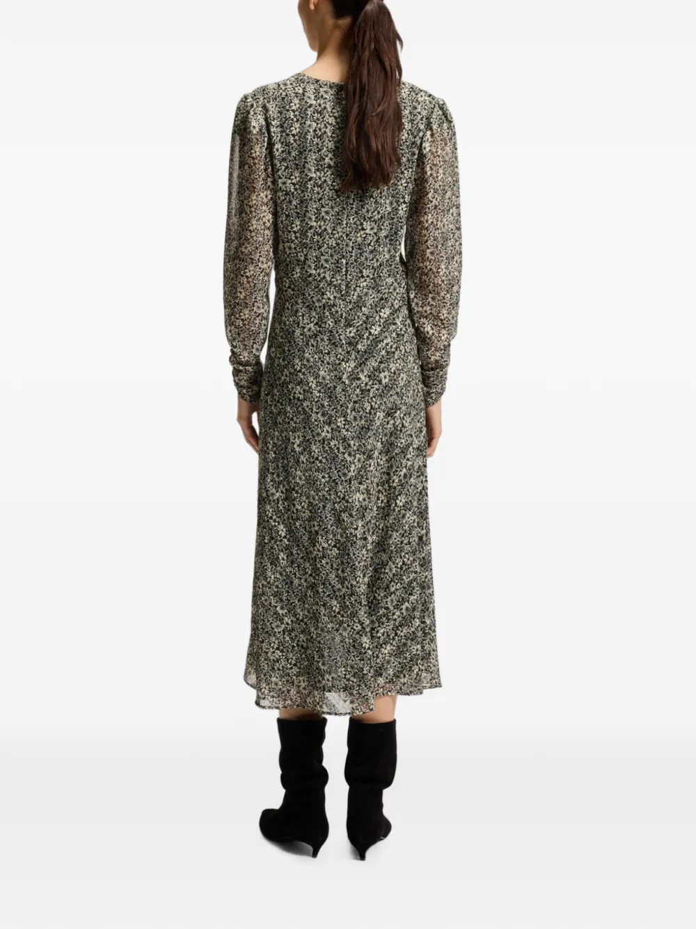 BOSS Midi-jurk met bloemenprint Grijs