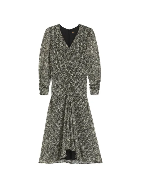 BOSS printed-floral midi dress