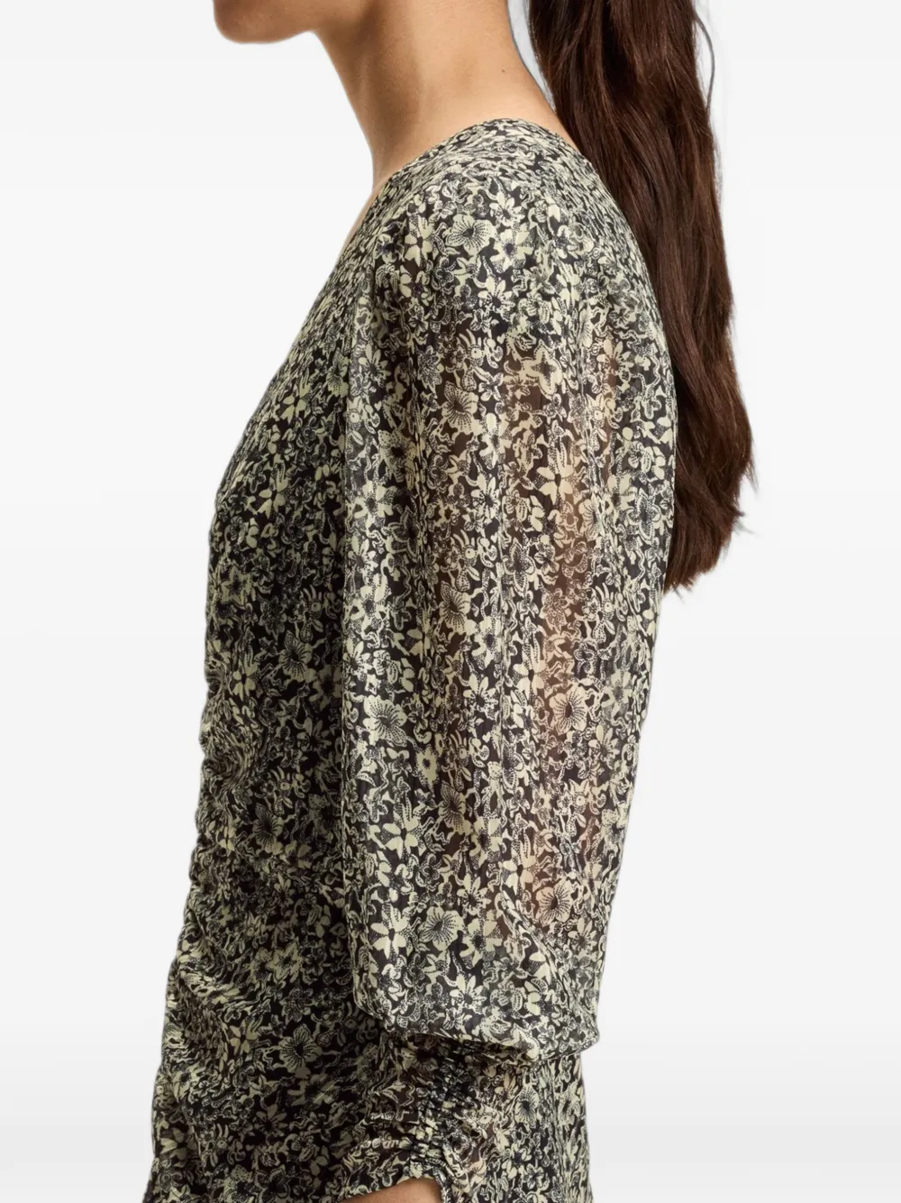 BOSS Midi-jurk met bloemenprint Grijs