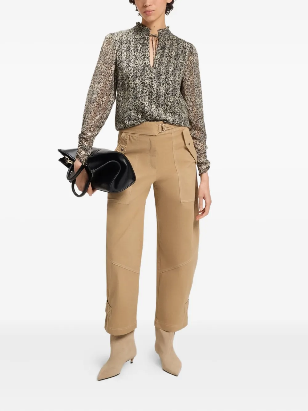 BOSS Broek met ceintuur - Beige