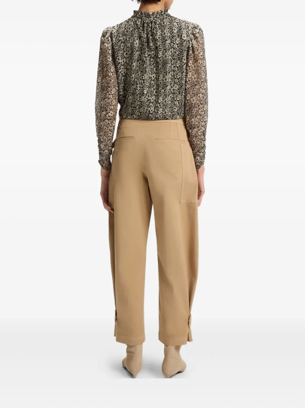 BOSS Broek met ceintuur Beige