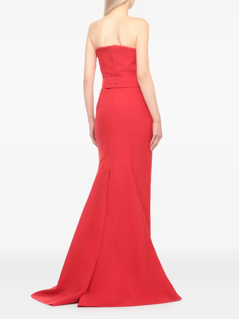 Solace London Citra Strapless Belted Dress In Red
