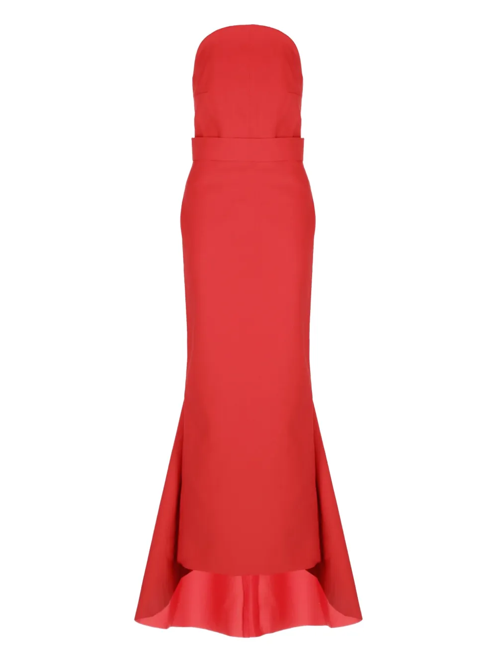 Solace London Citra Strapless Belted Dress In Red