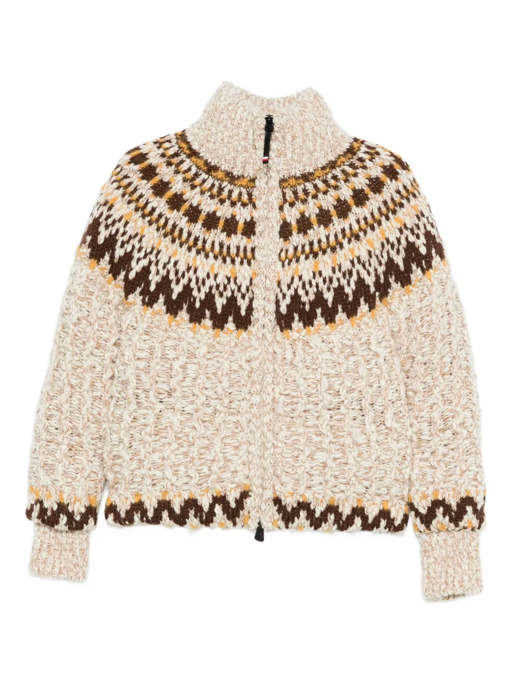 Moncler Grenoble patterned zip cardigan - Toni neutri
