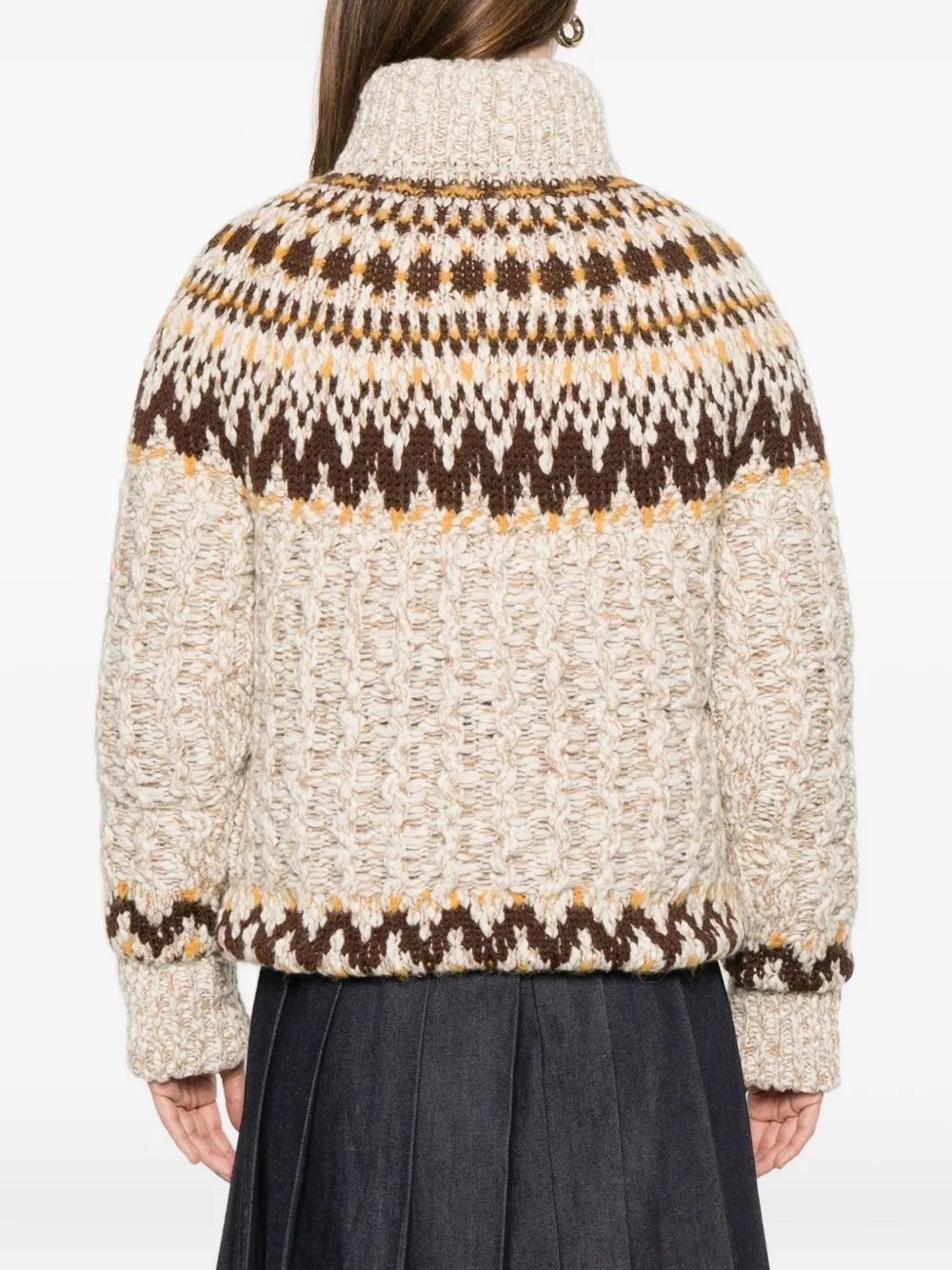 Moncler Grenoble Vest met patroon en rits Beige