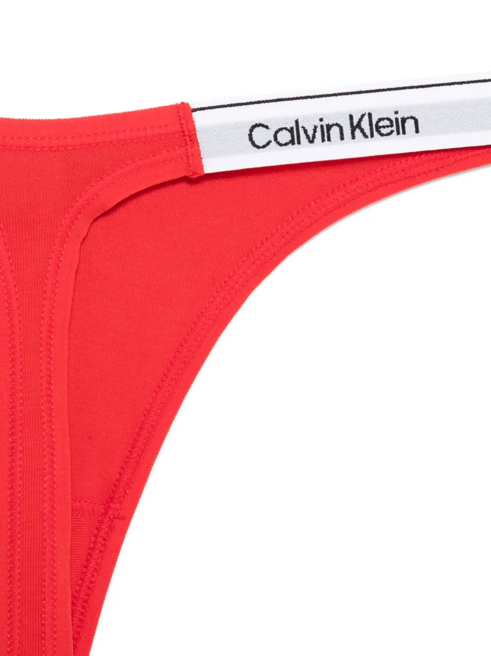 Calvin Klein Underwear Logo-waistband Thongs In Red
