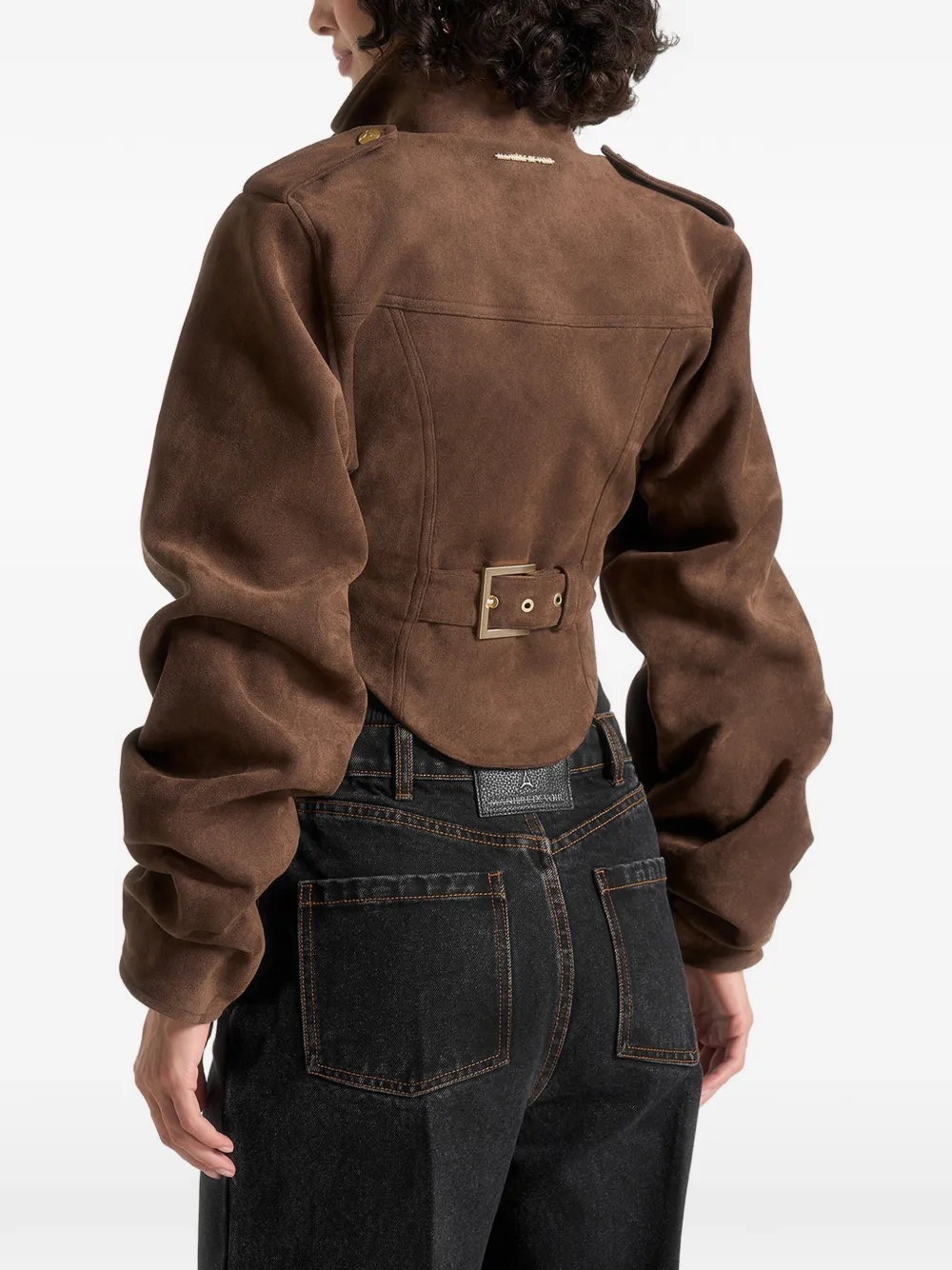 Manière De Voir Solange korset-jack met suède-effect Bruin