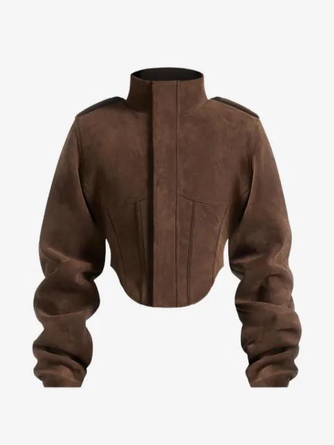 Manière De Voir Solange - veste en daim à manches superposées - brown