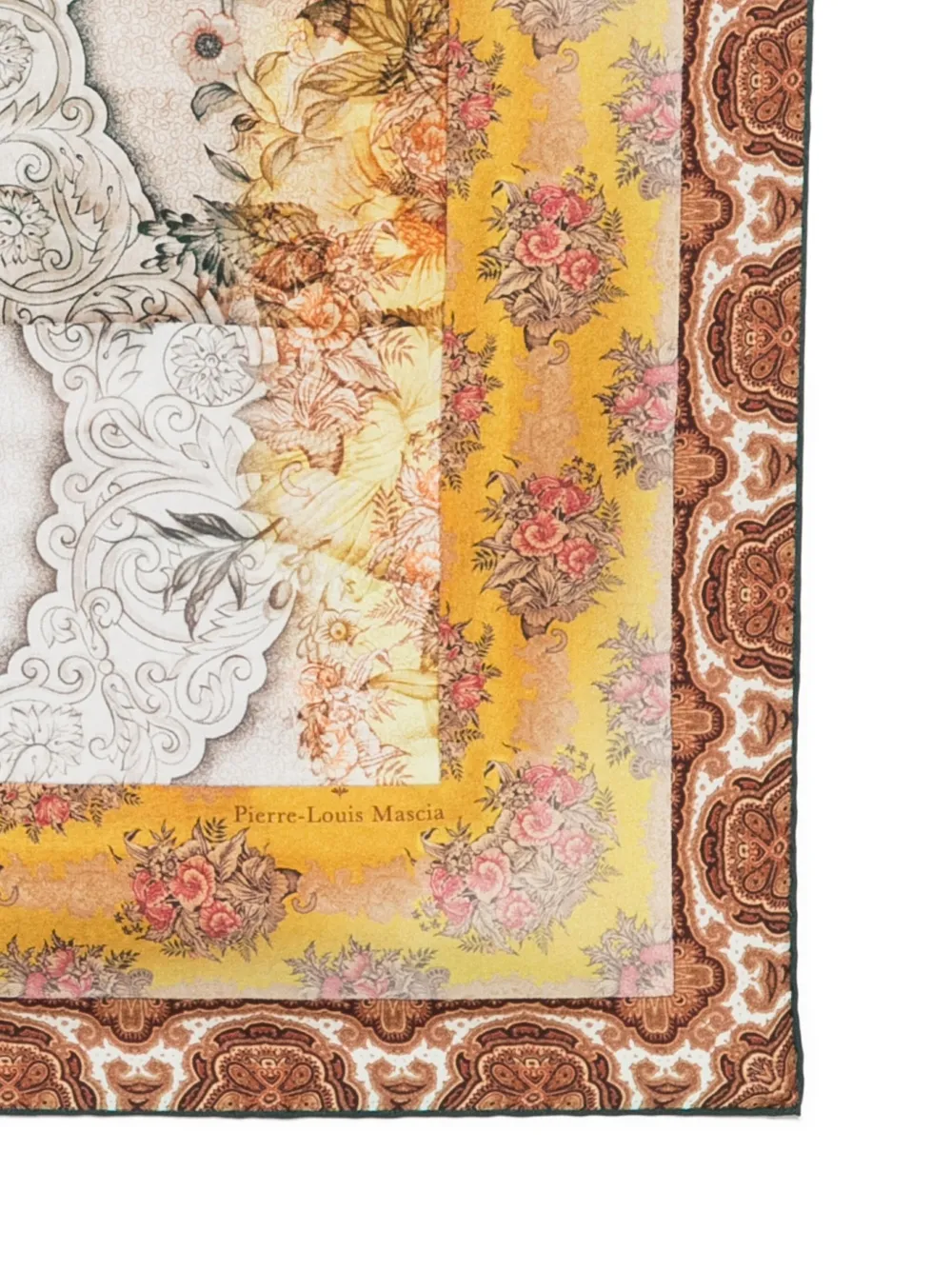 Pierre-Louis Mascia ALOEUW zijden sjaal met bloemenprint Beige