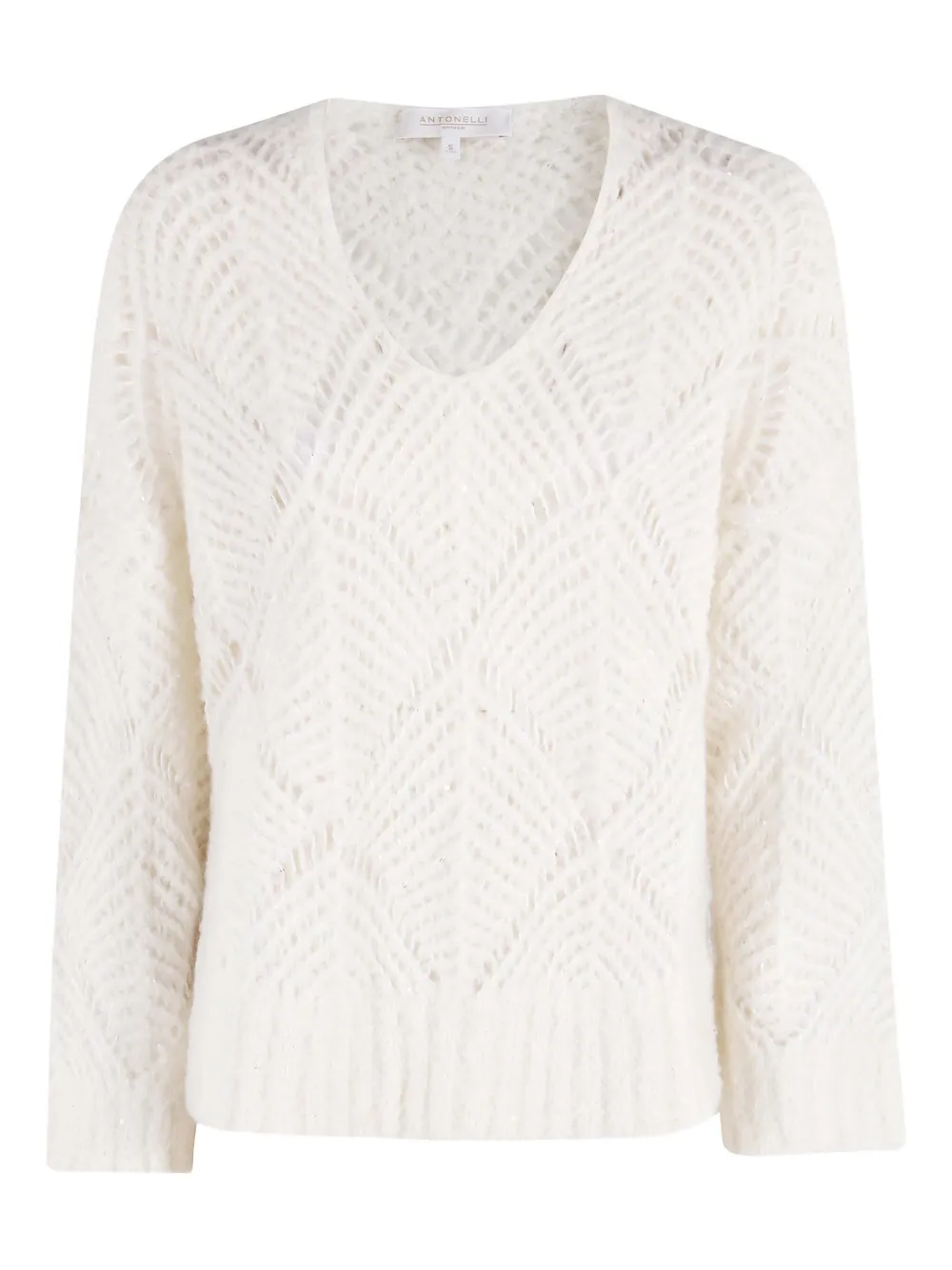 Antonelli オープンニット セーター - ホワイト Antonelli オープンニット セーター - ホワイト