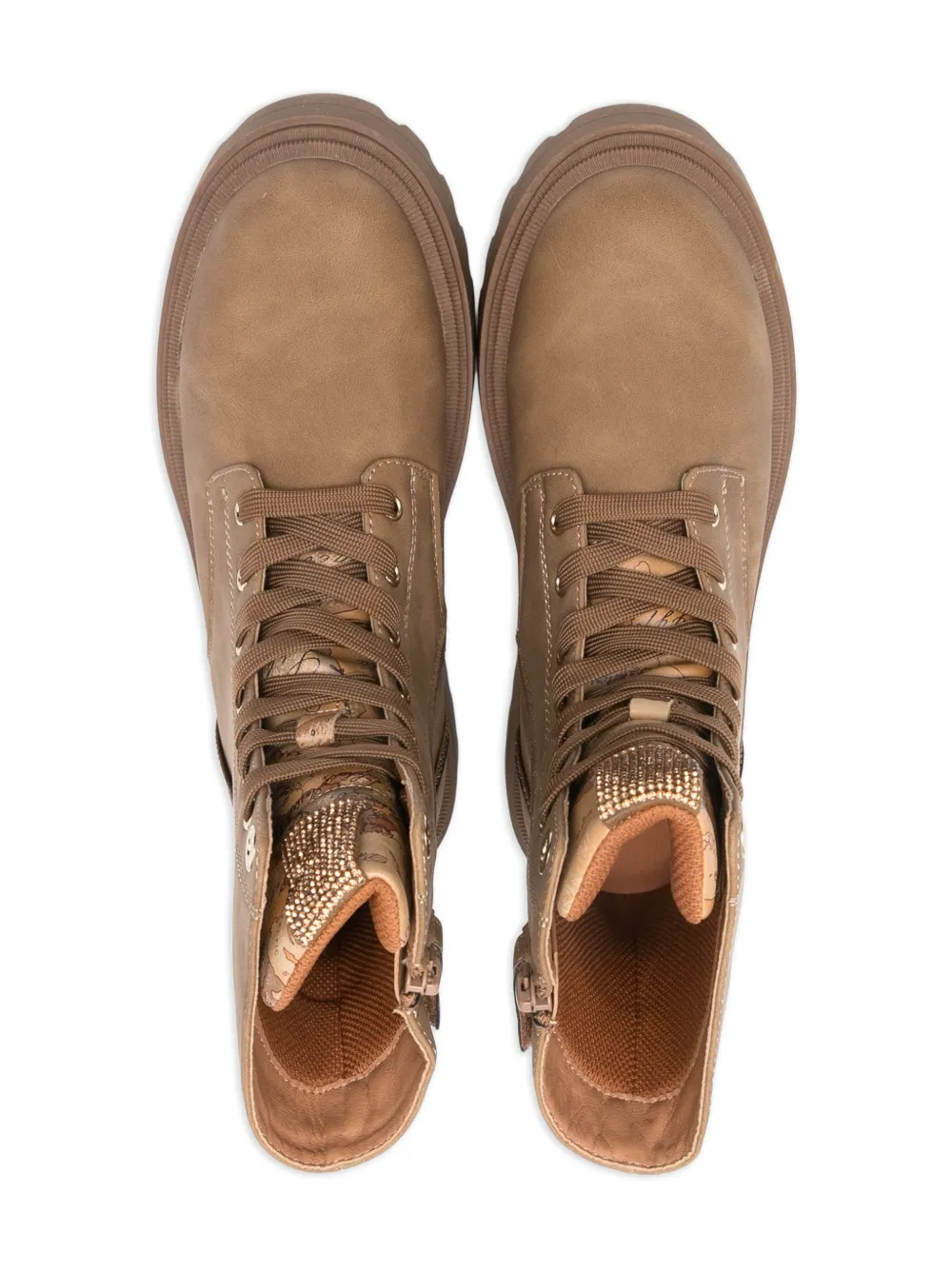 Alviero Martini 1° Classe Lace-up Combat Boots In Neutral