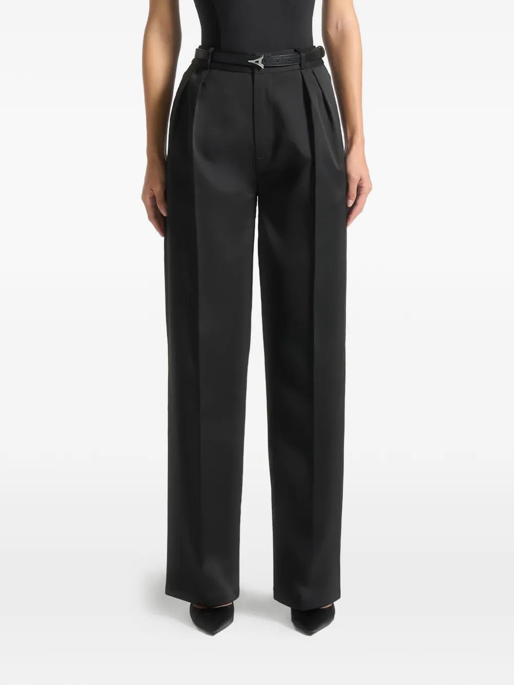Manière De Voir Julie pleated-detail trousers | Black | Image 1